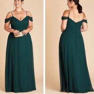 Birdy Grey Dark Green Off-Shoulder Dress